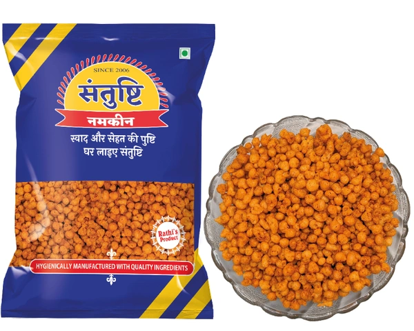 SANTUSHTI NAMKEEN | MASALA BOOND|  Gms, Crispy & More Spicy, Made In Groundnut Oil - 200 Gms